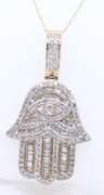 Dadwani Hamsa 10KT Fancy Diamond Pendant on Chain