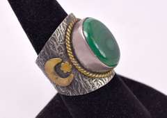 Marvelous Vintage Malachite Ring in Sterling Silver