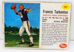 Fran Tarkenton Post Cereal Rookie Football Card