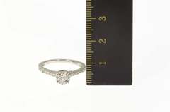 10K White Gold Ctw Diamond Halo Classic Engagement Ring