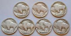 7 Denver Mintmarked Partial Date Buffalo Nickels