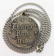 Vintage French Souvenir Large Pendant & Chain