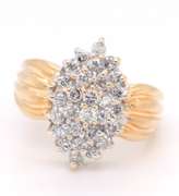 Stunning Yellow Gold Diamond Cluster Ring