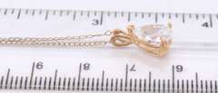 Dazzling Yellow Gold Pear Shaped CZ Solitaire Necklace