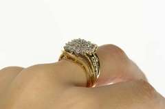 14K Yellow Gold 4.09 Ctw Round Diamond Cluster Bypass Ring