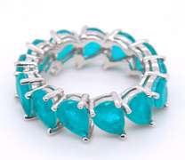 Sterling Silver Green Cubic Zirconia Band