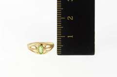 10K Yellow Gold Ornate Retro Oval Peridot Child's Baby Midi Ring