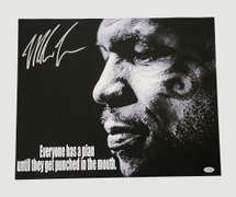 Mike Tyson Autographed Signed Everyone Has a Plan 16x20 Canvas ACOA