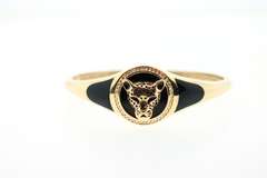 Gorgeous 14k Gold and Onyx Panther Rimmed with Cubic Zirconias adorning Handmade Italian Bangle Bracelet