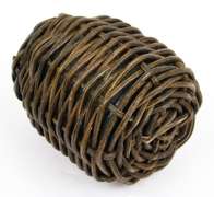 Antique Glass & Wicker Inkwell