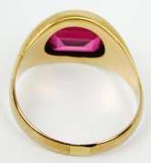 Men's 10K Synthetic Ruby Deco Ring, Size 11