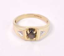 Radiant Star Sapphire and Diamond Ring in Yellow Gold