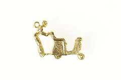 14K Yellow Gold Sleigh Hitchhike Santa Holiday Christmas Charm/Pendant