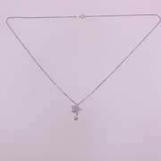 14kt Solid White Gold & Diamond Necklace