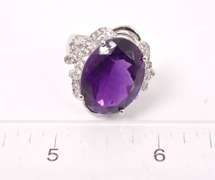 Large Amethyst Ring in Sterling Silver