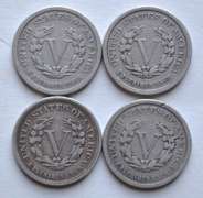 4 1883 Rackateer V Nickels