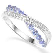 925 STERLING SILVER RD 2MM 0.47CT TANZANITE WOMEN RING