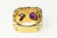 14K Yellow Gold 1940's Lindy Star Ruby Diamond Woven Ring