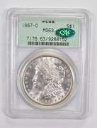 MS63 1887-O Morgan Silver Dollar - CAC - Graded PCGS