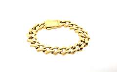 Reflective Handmade 14k Gold Italian Curb Chain Bracelet