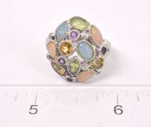 Multi Gemstone Ring in Sterling Silver