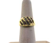 Quintuple Layer Baguette Diamond Channel Set Ring with 14k Gold