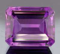32.47ct emerald cut purple created Amethyst