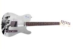 Johnny Cash Custom Graphics Facsimile Signed Guitar