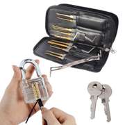 24pcs Single Hook Lock Pick Set w/ 1Pc Transparent Lock