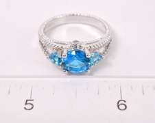 Blue Crystal Ring in Sterling Silver