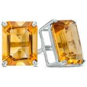 3.09 CT CITRINE 925 STERLING SILVER EARRINGS STUD