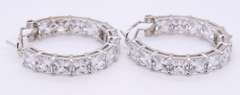 Sterling Silver Cubic Zirconia Hoop Earrings