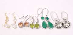 Collection of Gemstone Earrings in Sterling Silver
