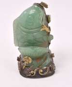 Luxurious Large Jade Fish Sculpture in Sterling Silver