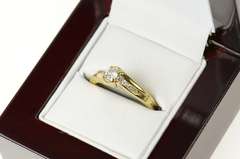 14K Yellow Gold 0.20 Ctw Classic Diamond Bypass Engagement Ring