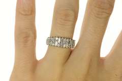 18K White Gold 0.90 Ctw Retro Cluster Diamond Wedding Band Ring