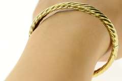 18K Yellow Gold David Yurman Ornate Cable Band Bangle Bracelet