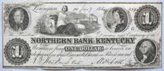 $ 1 Period Northern Bank of Kentucky 1854 Counterfeit Note