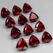 Premium 11.05ct trillion cut cherry red Garnet set