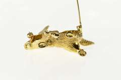14K Yellow Gold Garnet Eyed Baby Donkey Foal Pin/Brooch