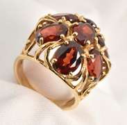 Bold Garnet Cluster Ring