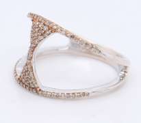 Sterling Silver Open Champaigne Diamond Ring