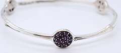 John Hardy Bamboo Collection Three Station Amethyst Bracelet
