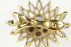 14K Yellow Gold Tanzanite Marquise Round Cluster Statement Pendant