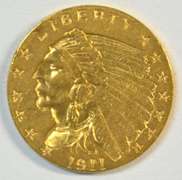 Nicer 1911 US $2.50 Indian Gold Piece