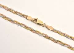 Sparkling Tri-Color Braided Necklace