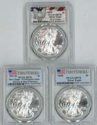 3 Diff. PCGS MS70 First Strike $1 Silver Eagles 2019 to 2021