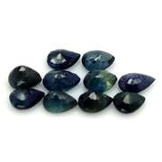 Natural 4.95ct royal blue and green Sapphire set