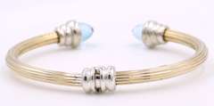 Lovely Blue Topaz Cuff Bracelet in 14kt and Silver
