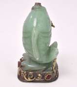 Luxurious Large Jade Fish Sculpture in Sterling Silver